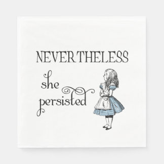 Alice im Wunderland jedoch beharrlich in Napkins Serviette