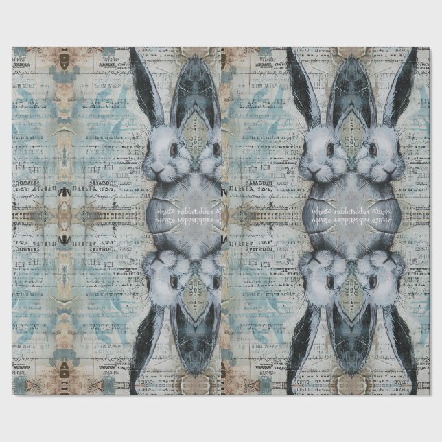 Alice im Wunderland-Kaninchen-Welt Geschenkpapier (Saum)