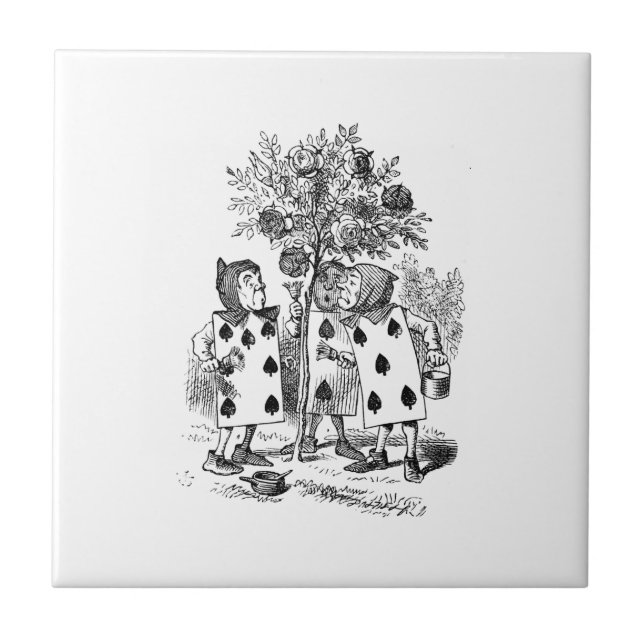 Alice im Wunderland-Karten/Rosen Fliese (Vorderseite)