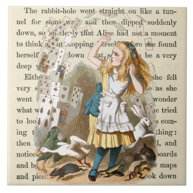 Alice im Wunderland Keramik Tile Fliese (Vorderseite)