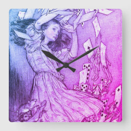 Alice im Wunderland Lewis Carroll Rackham Quadratische Wanduhr