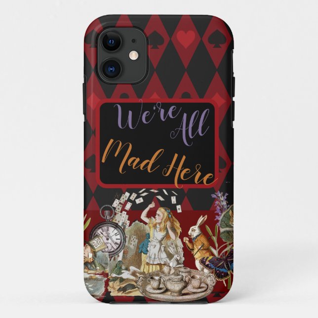 Alice im Wunderland Mad Cheshire Cat Case-Mate iPhone Hülle (Rückseite)