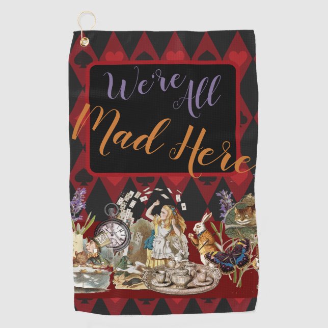Alice im Wunderland Mad Cheshire Cat Golfhandtuch (Vorderseite)