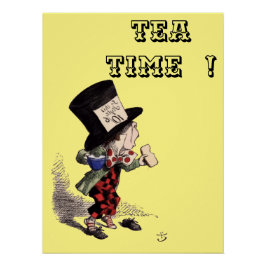 Alice im Wunderland - Mad Hatter - farbblau bkgrd Poster