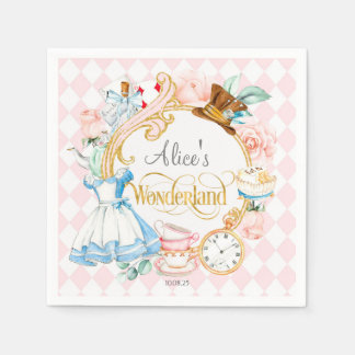 Alice im Wunderland, Mad hatter Tee Party Geburtst Serviette