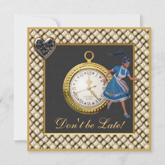 Alice im Wunderland Mad Hatter Tee Party lädt ein Einladung (Vorderseite)