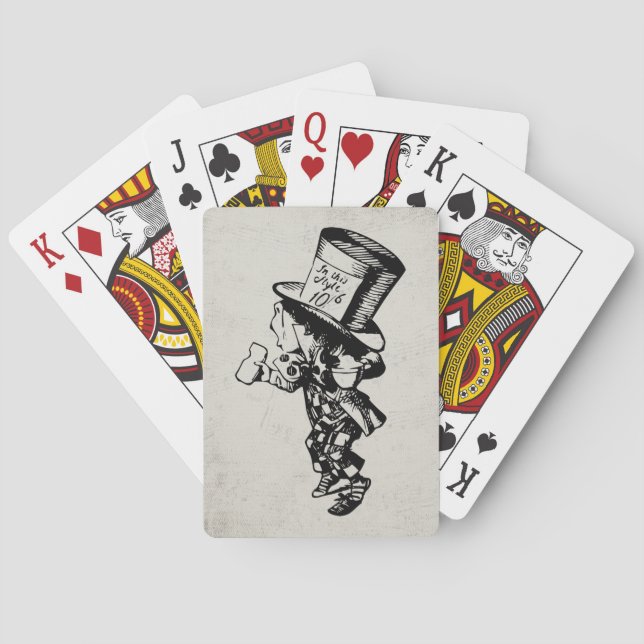Alice im Wunderland Mad Hatter Vintag Spielkarten (Rückseite)