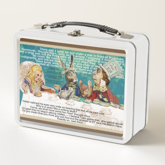 Alice im Wunderland Mad Hatters Tea Party Metall Lunch Box (Vorderseite)