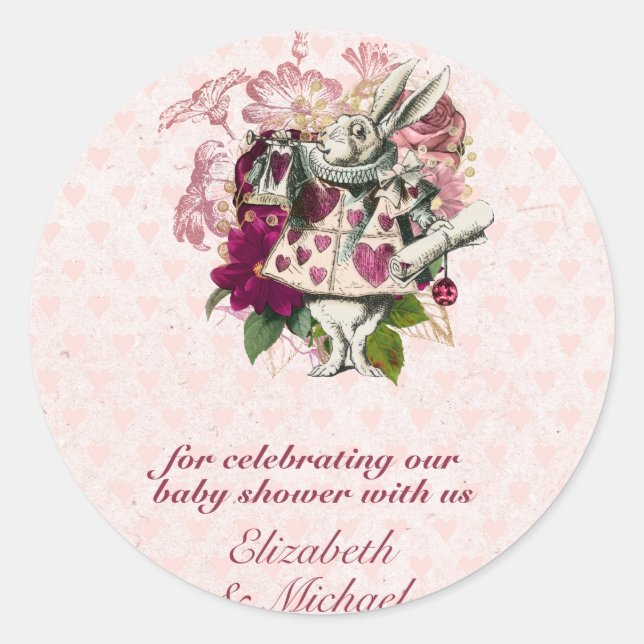 Alice im Wunderland Mad Hatters Tee Party Custom Runder Aufkleber (Vorderseite)