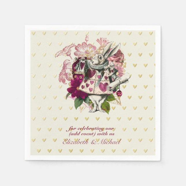 Alice im Wunderland Mad Hatters Tee Party Custom Serviette (Vorderseite)
