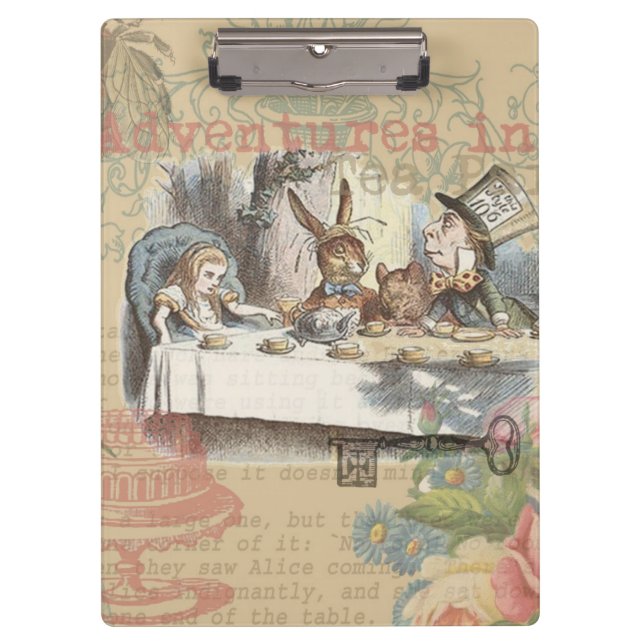 Alice im Wunderland Mad Tea Party Kunst Klemmbrett (Vorderseite)