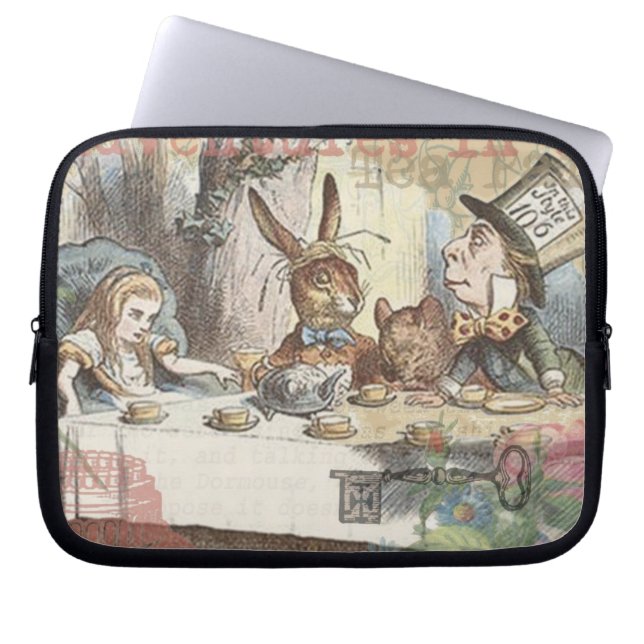 Alice im Wunderland Mad Tea Party Kunst Laptopschutzhülle (Vorderseite)
