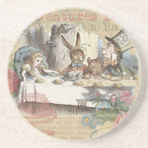 Alice im Wunderland Mad Tea Party Kunst Sandstein Untersetzer