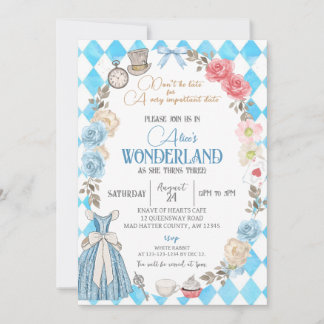 Alice im Wunderland, Mädchen Geburtstagstee für zw Einladung
