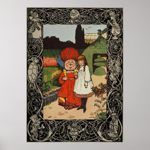 Alice im Wunderland mit der Königin Poster
