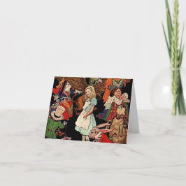 Alice im Wunderland mit Freund-Illustration Karte