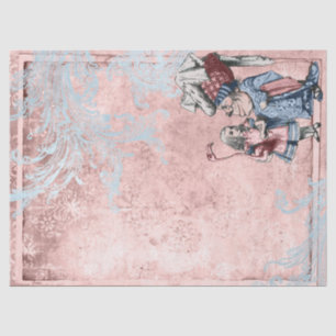 Alice im Wunderland mit Herzogin Rosa Dekupage Seidenpapier