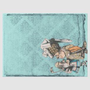 Alice im Wunderland mit Herzogin Türkis Handwerk Seidenpapier