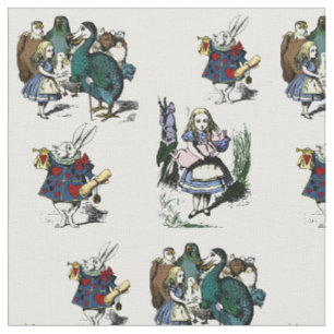 Alice im Wunderland mit weißem Kaninchen Stoff