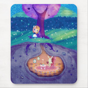 Alice im Wunderland-Mondschein Mousepad