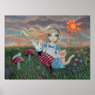 Alice im Wunderland Niedlich Fantasy Art Poster