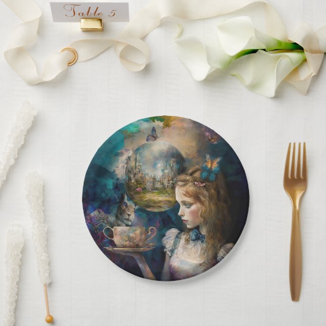 Alice im Wunderland Pappteller (Hochzeit)