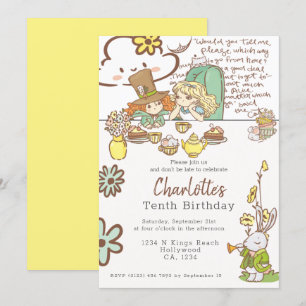 Alice im Wunderland Personalisiertes Party Einladung