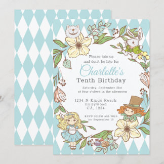 Alice im Wunderland Personalisiertes Party Einladung