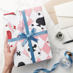 Alice im Wunderland Pink Cards Wrapping Paper Geschenkpapier