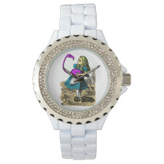 Alice im Wunderland Pink Flamingo Armbanduhr