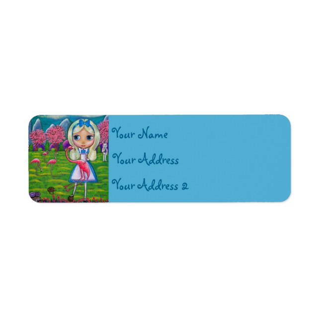 Alice im Wunderland Pink Flamingos Big Eye Kunst (Vorne)