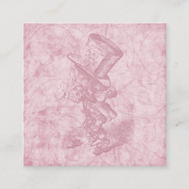 Alice im Wunderland Pink floral Art Mad Hatter Begleitkarte (Vorderseite)