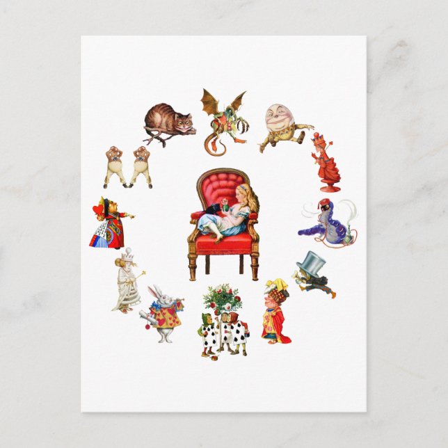 Alice im Wunderland Postkarte (Vorderseite)