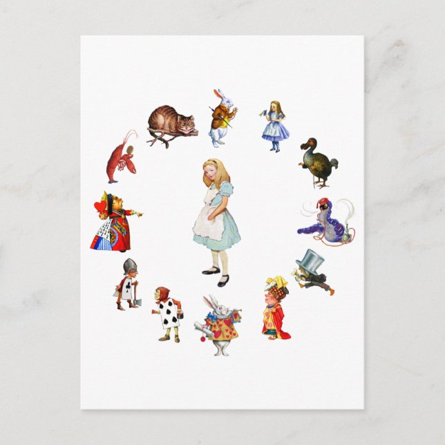 Alice im Wunderland Postkarte (Vorderseite)