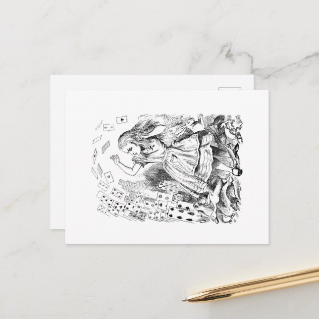 Alice im Wunderland Postkarten (Vorderseite/Rückseite Beispiel)