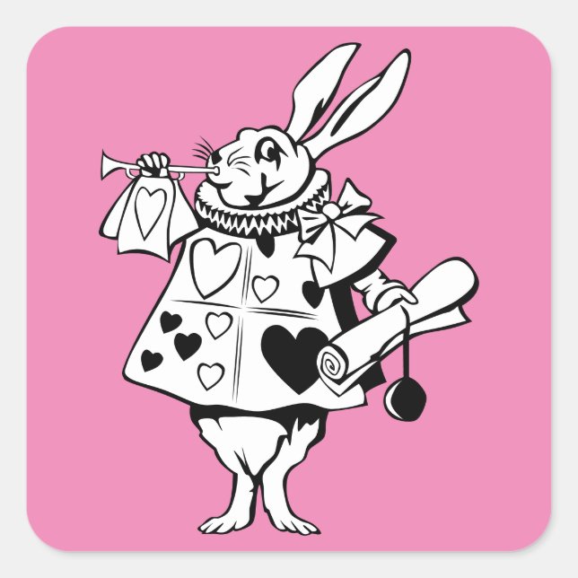 Alice im Wunderland Quadratischer Aufkleber (Vorderseite)