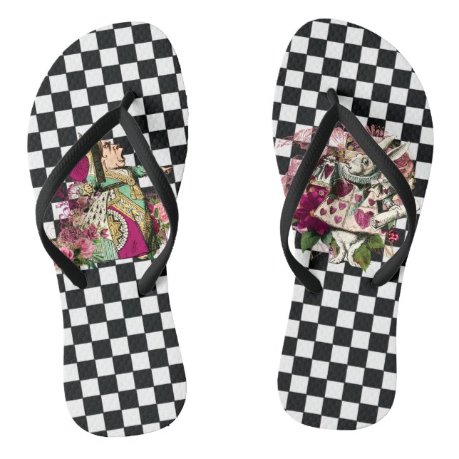 Alice im Wunderland Queen and Rabbit Flip Flops (Fußbett)