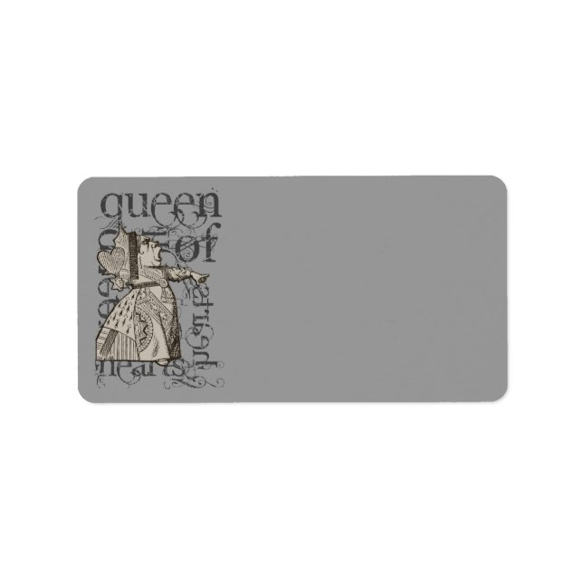 Alice im Wunderland Queen of Heart Grunge (Single) Adressaufkleber (Vorne)