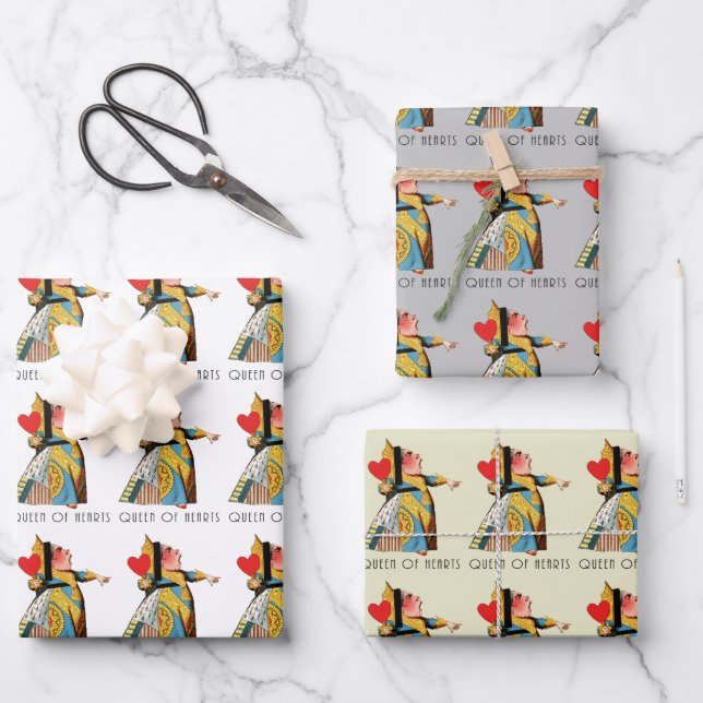 Alice im Wunderland Queen of Hearts Geschenkpapier Set (Vorderseite)