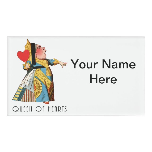 Alice im Wunderland Queen of Hearts Namenschild (Vorderseite)