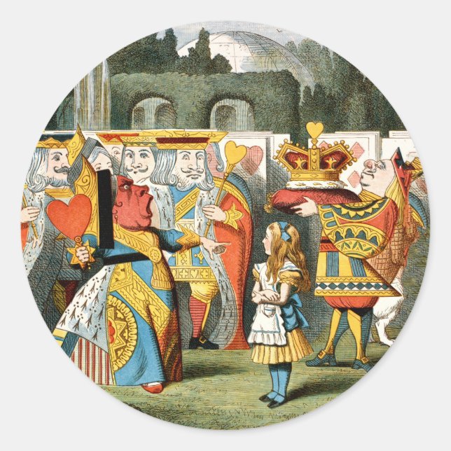 Alice im Wunderland Queen of Hearts Runder Aufkleber (Vorderseite)