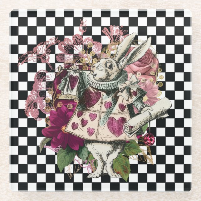 Alice im Wunderland Rabbit Glasuntersetzer (Vorderseite)