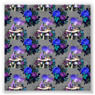 Alice im Wunderland Raupe Rauchen Blume Fotodruck