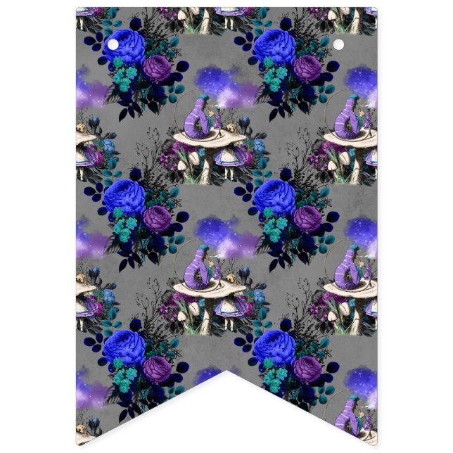 Alice im Wunderland Raupe Rauchen Blume Wimpelkette (Erste Fahne)