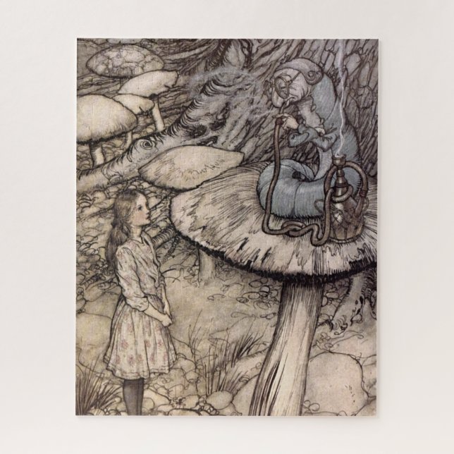 Alice im Wunderland Raupe von Arthur Rackham (Vertikal)