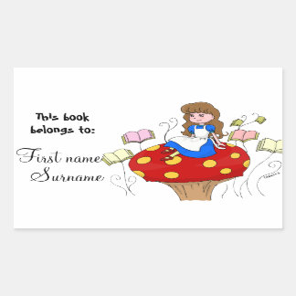Alice im Wunderland Rechteckiger Aufkleber
