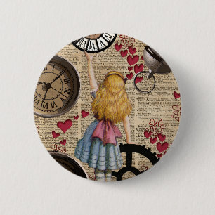 Alice im Wunderland reist durch die Zeit Button