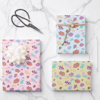 Alice im Wunderland Rosa Cheshire-Katze & Pilz Geschenkpapier Set