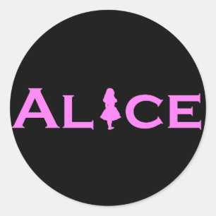 Alice im Wunderland Rosa Runder Aufkleber