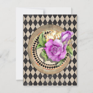 Alice im Wunderland Rosen Postkarte